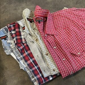 Wolverine Men's Casual Plaid Shirts - Red, Blue, Beige
